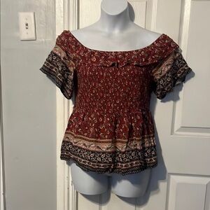 Maurice’s Floral Off-Shoulder Top - Red